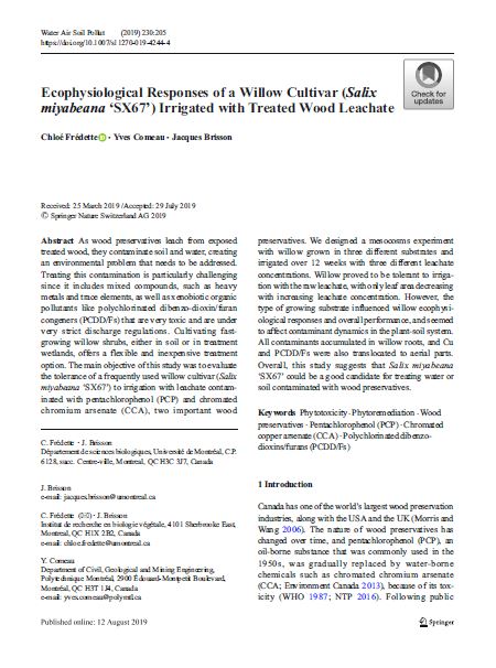 Frédette et al._Ecophysiological responses of Salix to leachate