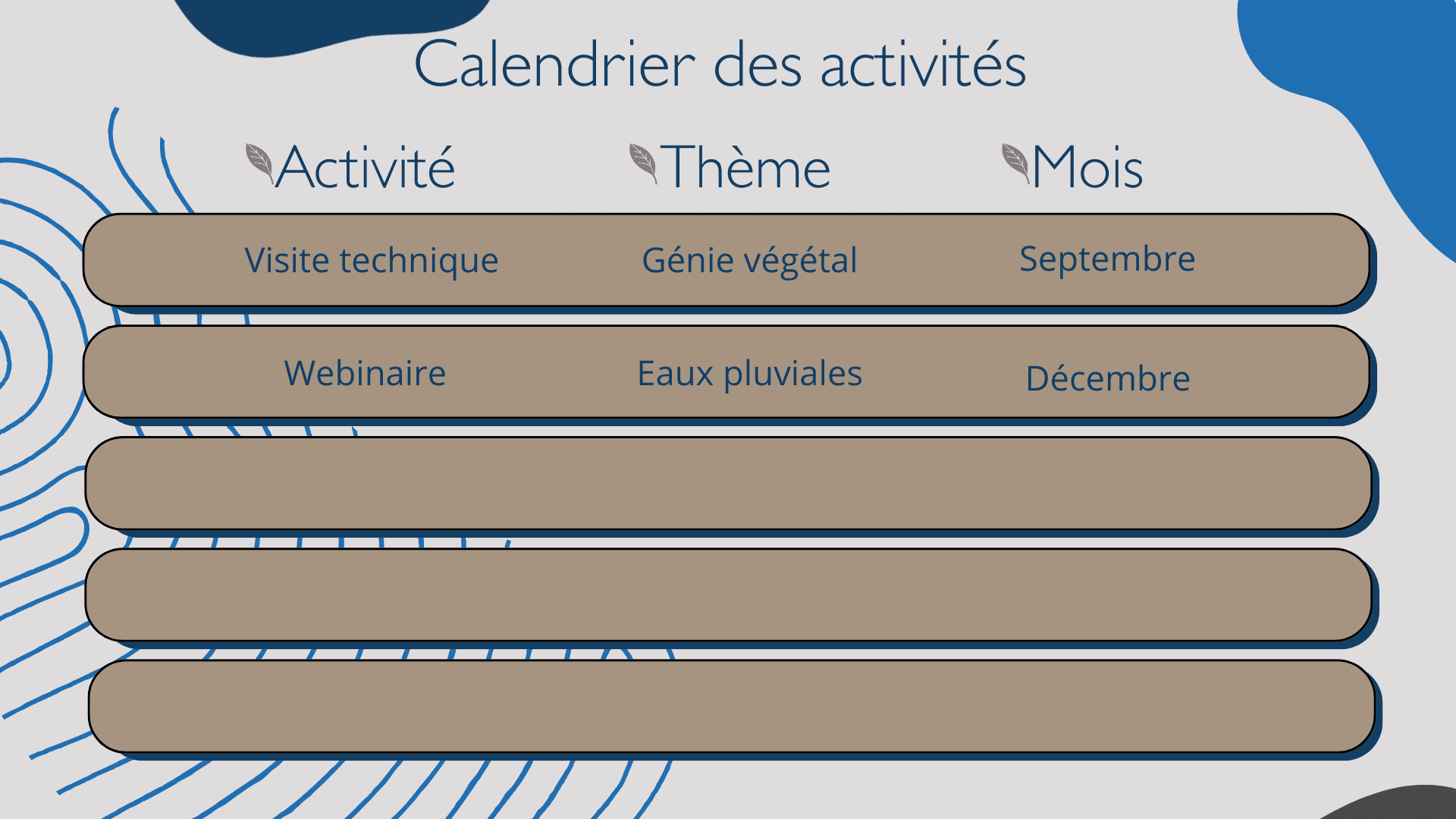 Calendrier EPA