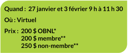 Bulle verte info SW formation janvier