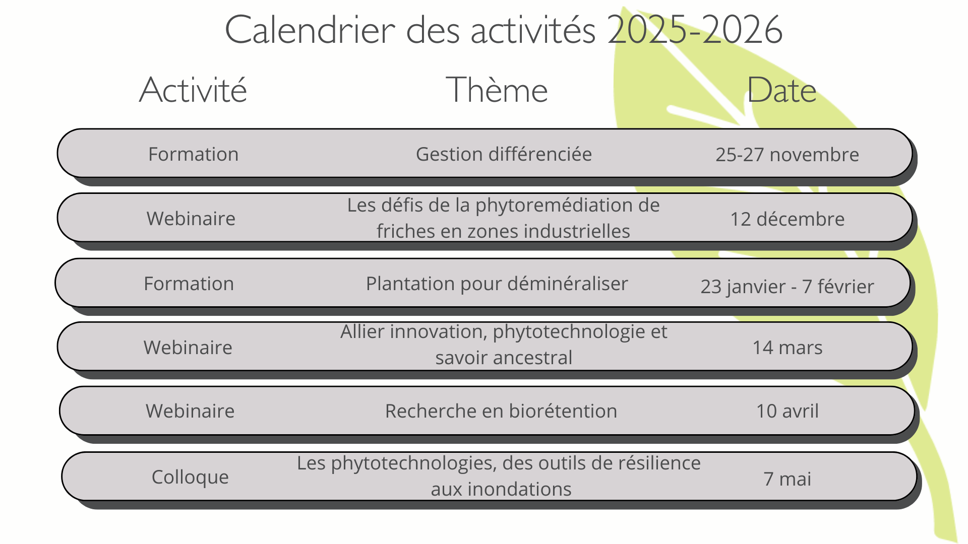 Calendrier 2025-2026 corrigé